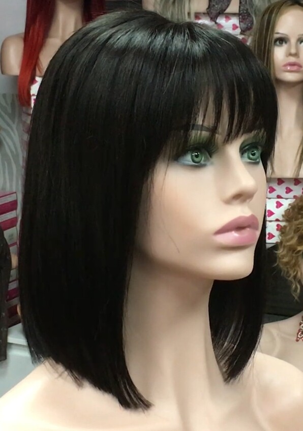 Peluca natural CLEO color 1b TOP TUL transparente efecto piel