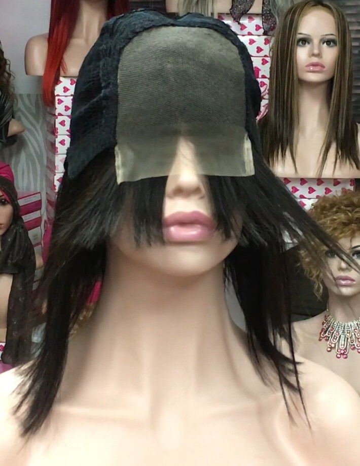 Peluca natural CLEO color 1b TOP TUL transparente efecto piel