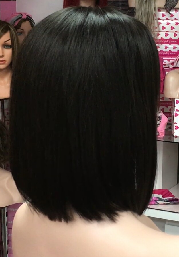 Peluca natural CLEO color 1b TOP TUL transparente efecto piel