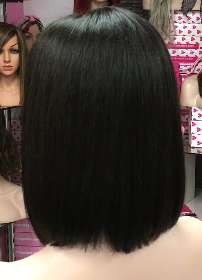 Peluca natural CLEO color 1b TOP TUL transparente efecto piel