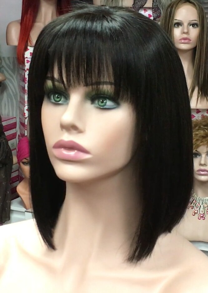 Peluca natural CLEO color 1b TOP TUL transparente efecto piel