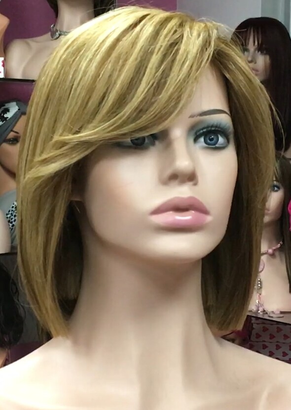 Peluca natural CLEO fleco largo color 10h27 RAYA TUL transparente efecto piel