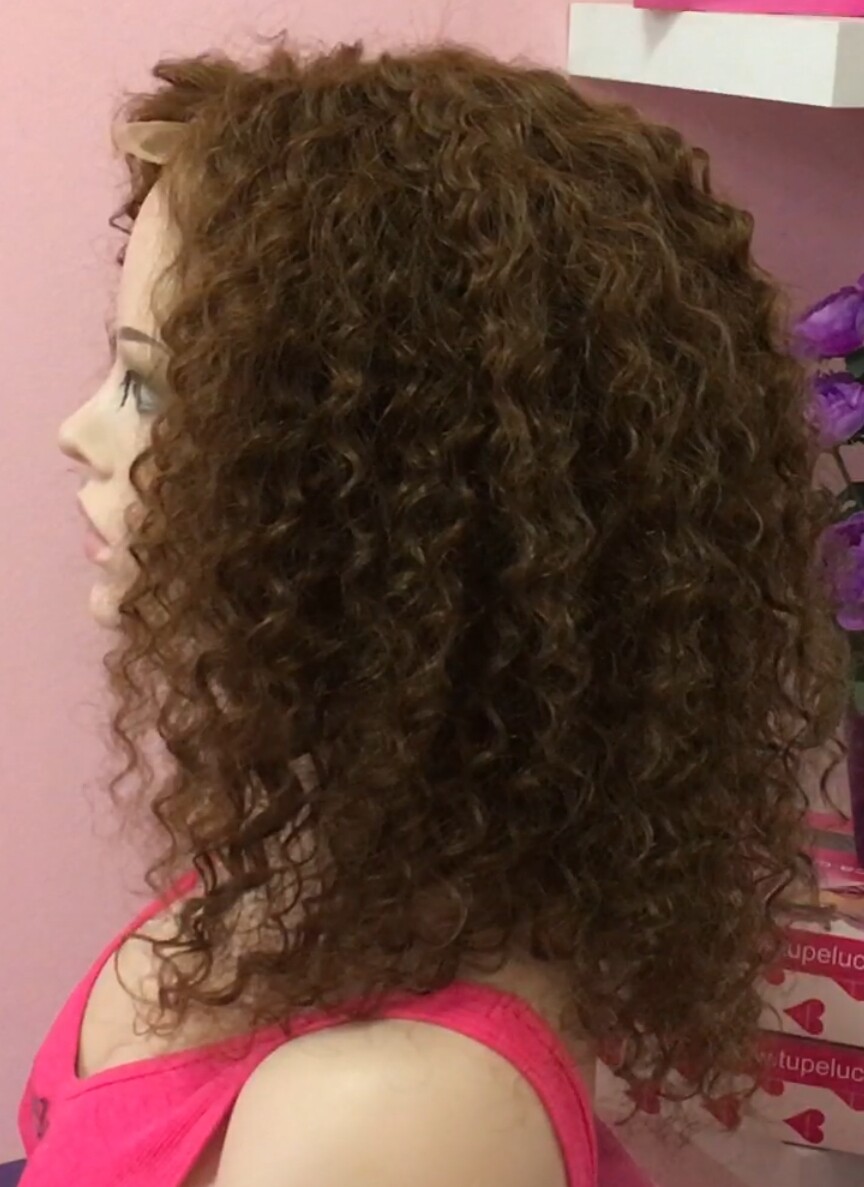Peluca rizada PELO natural NIRVANA color 4 RAYA TUL