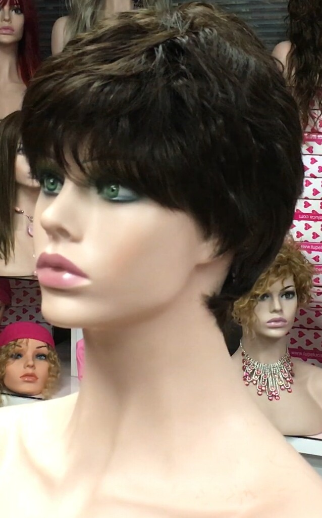 Peluca cabello natural MIA 1B confeccionada a maquina