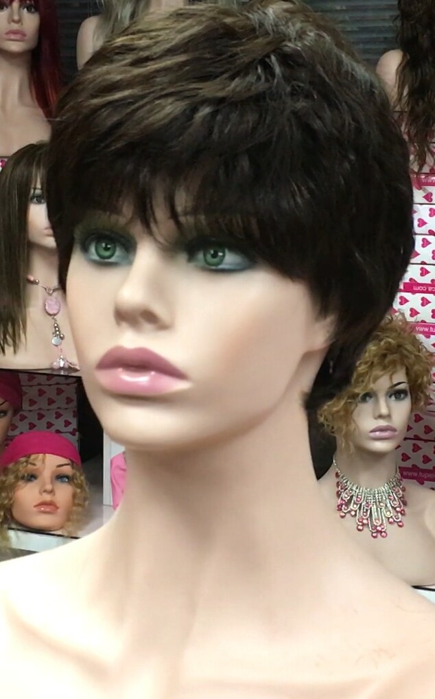 Peluca cabello natural MIA 1B confeccionada a maquina
