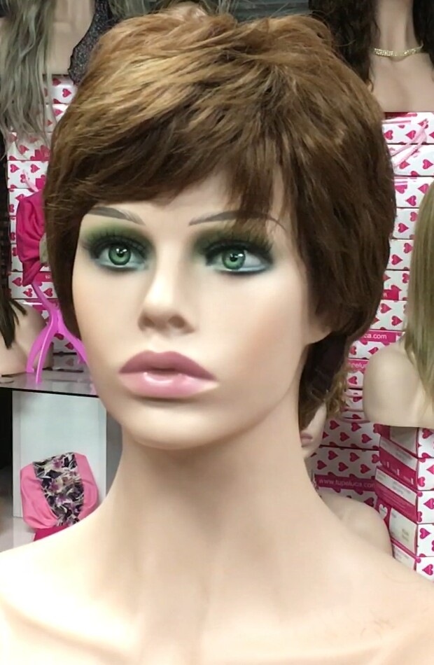 Peluca cabello natural MIA MARRON TINTE confeccion maquina