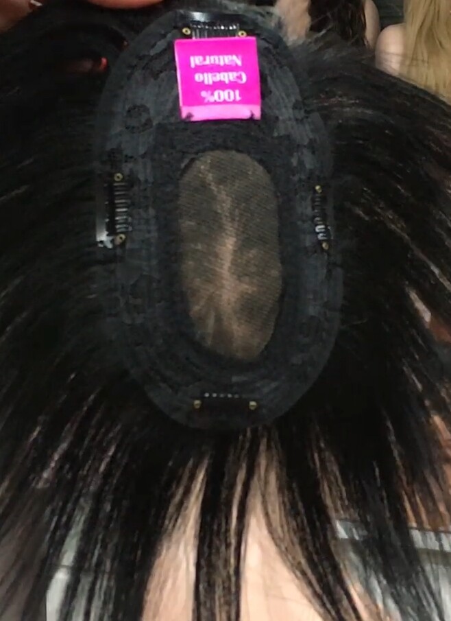 Voluminador cabello natural MINI BELINDA color 1 raya  4+8 tul transparente efecto piel