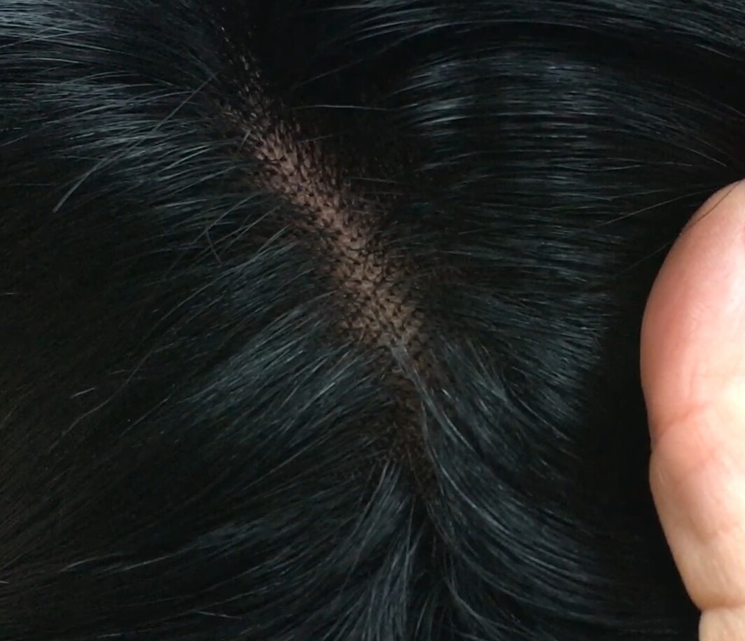 Voluminador cabello natural MINI BELINDA color 1 raya  4+8 tul transparente efecto piel