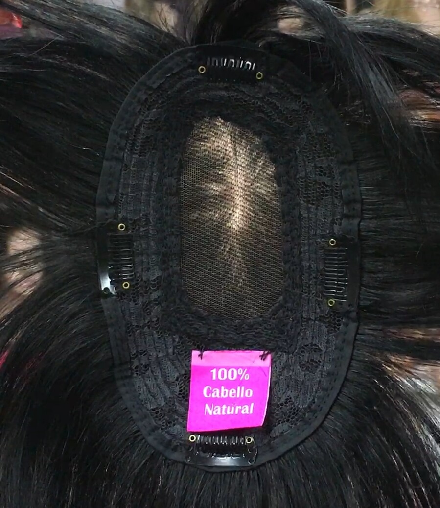 Voluminador cabello natural MINI BELINDA color 1 raya  4+8 tul transparente efecto piel