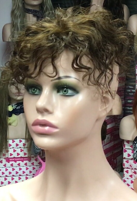 Voluminador cabello natural MINI BELINDA rizada color 5 raya de tul transparente efecto piel