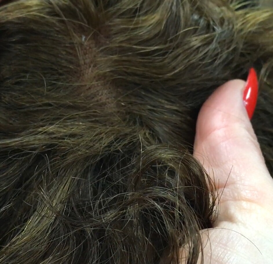 Voluminador cabello natural MINI BELINDA rizada color 5 raya de tul transparente efecto piel