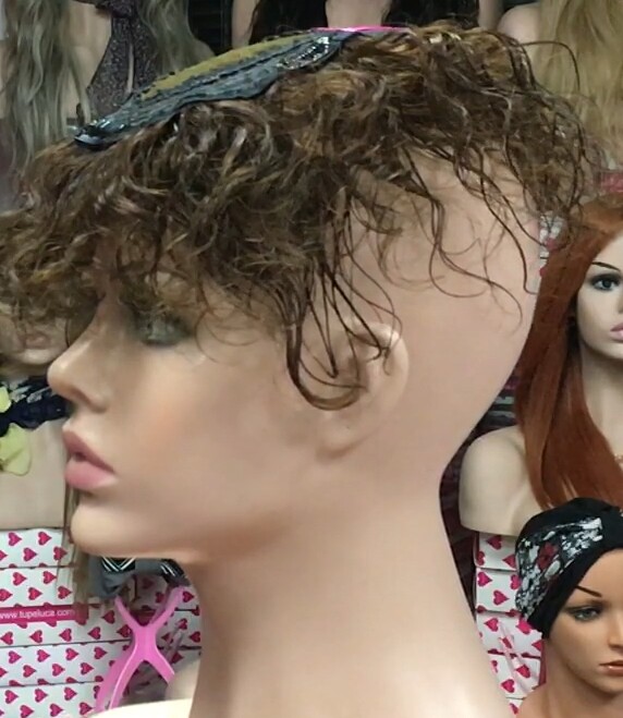 Voluminador cabello natural MINI BELINDA rizada color 5 raya de tul transparente efecto piel