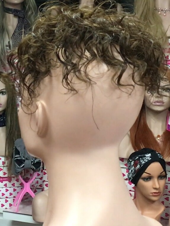 Voluminador cabello natural MINI BELINDA rizada color 5 raya de tul transparente efecto piel