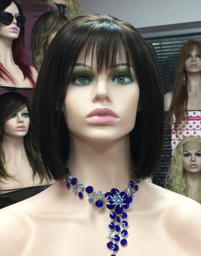 Peluca natural CLEO color 2 FRONTAL DE TUL  TRANSPARENTE