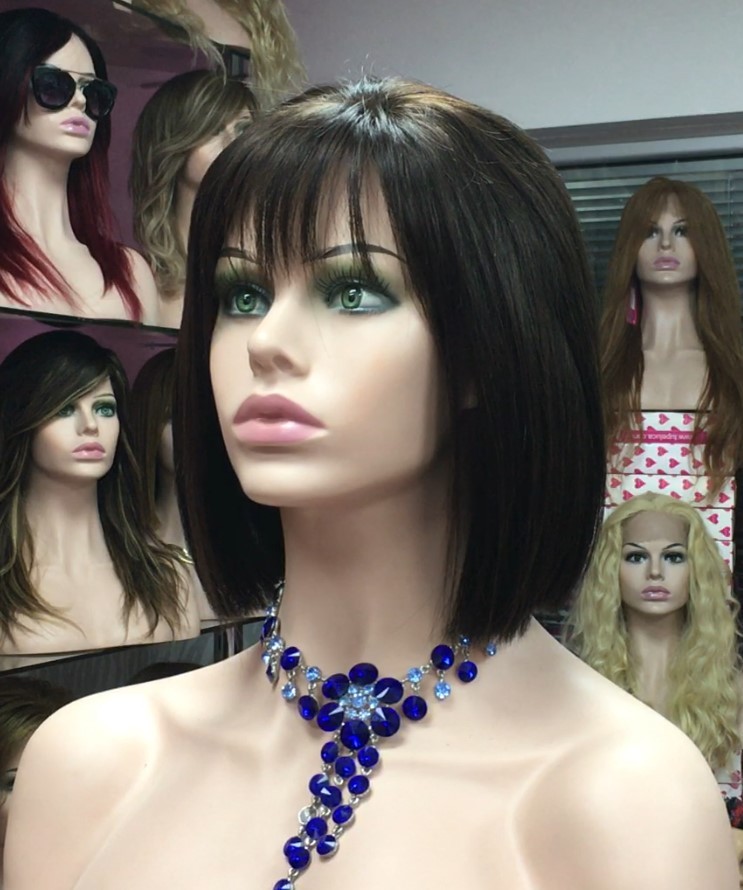 Peluca natural CLEO color 2 FRONTAL DE TUL  TRANSPARENTE
