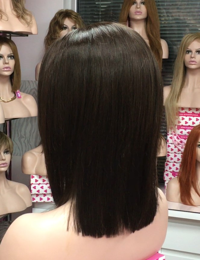 Peluca natural CECILIS color 2 Raya de tul transparente