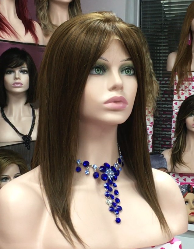 Peluca natural CLARA color 5 Top de Tul ENTERO
