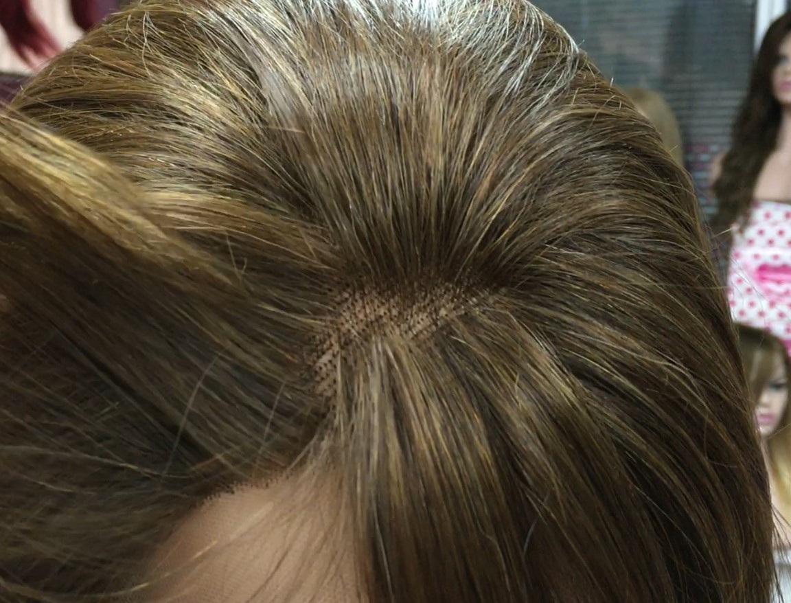 Peluca natural CLARA color 5 Top de Tul ENTERO