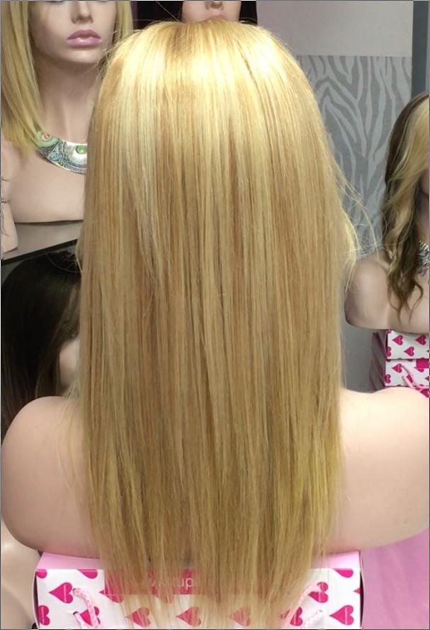 Peluca natural CLARIS color 18h613 TOP ENTERO de tul