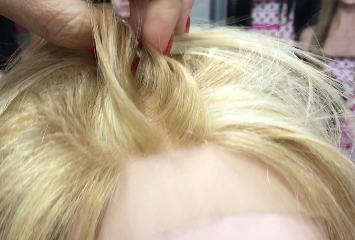 Peluca natural CLARIS color 18h613 TOP ENTERO de tul