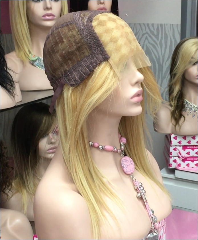 Peluca natural CLARIS color 18h613 TOP ENTERO de tul