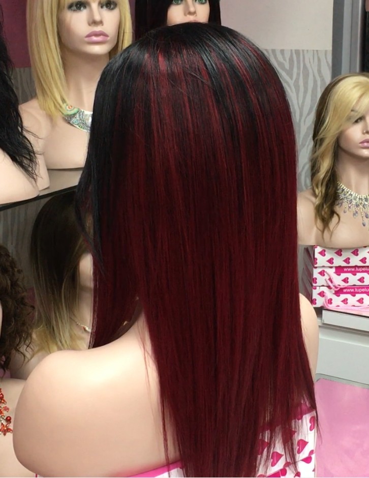 Peluca natural CLARIS color 1bT39 FRONTAL de tul