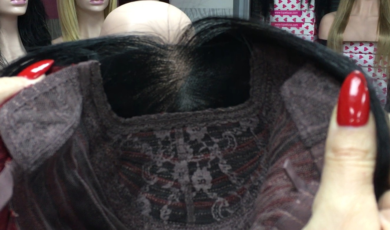 Peluca natural CLARIS color 1bT39 FRONTAL de tul