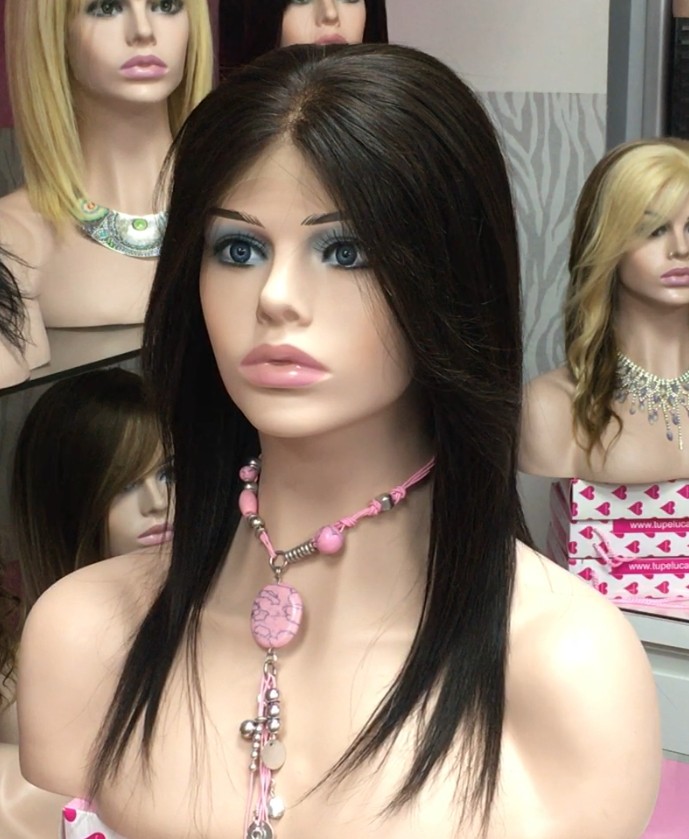 Peluca natural CLARIS color 2 FRONTAL de tul