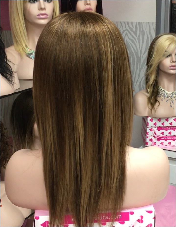 Peluca natural CLARIS color 5R4h27 Raya de tul transaprente