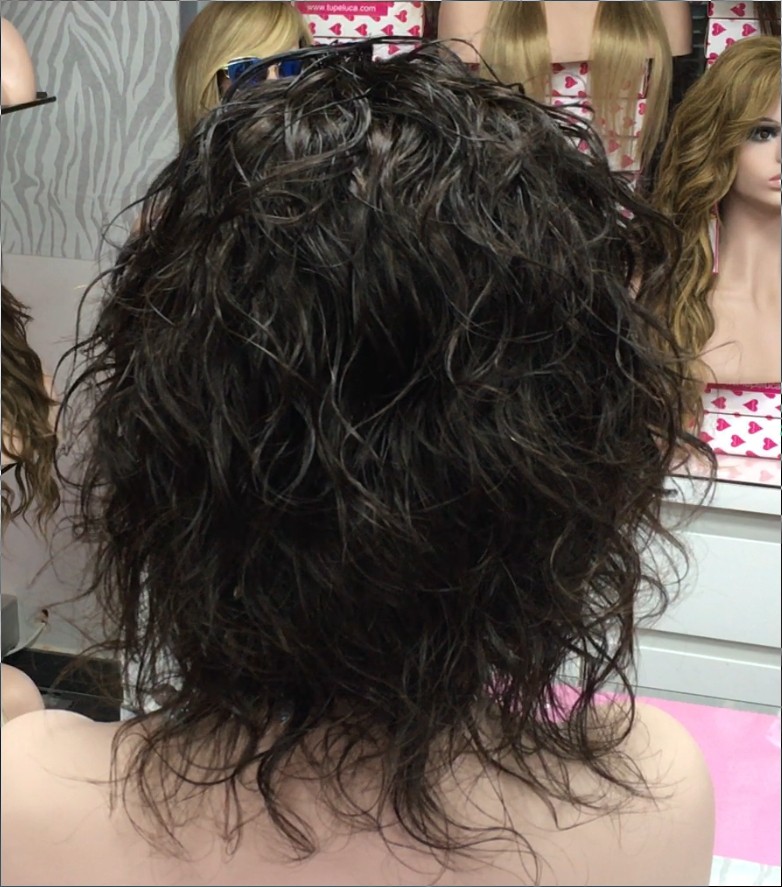 Peluca rizada natural KRISTEL color 2 Frontal de Tul