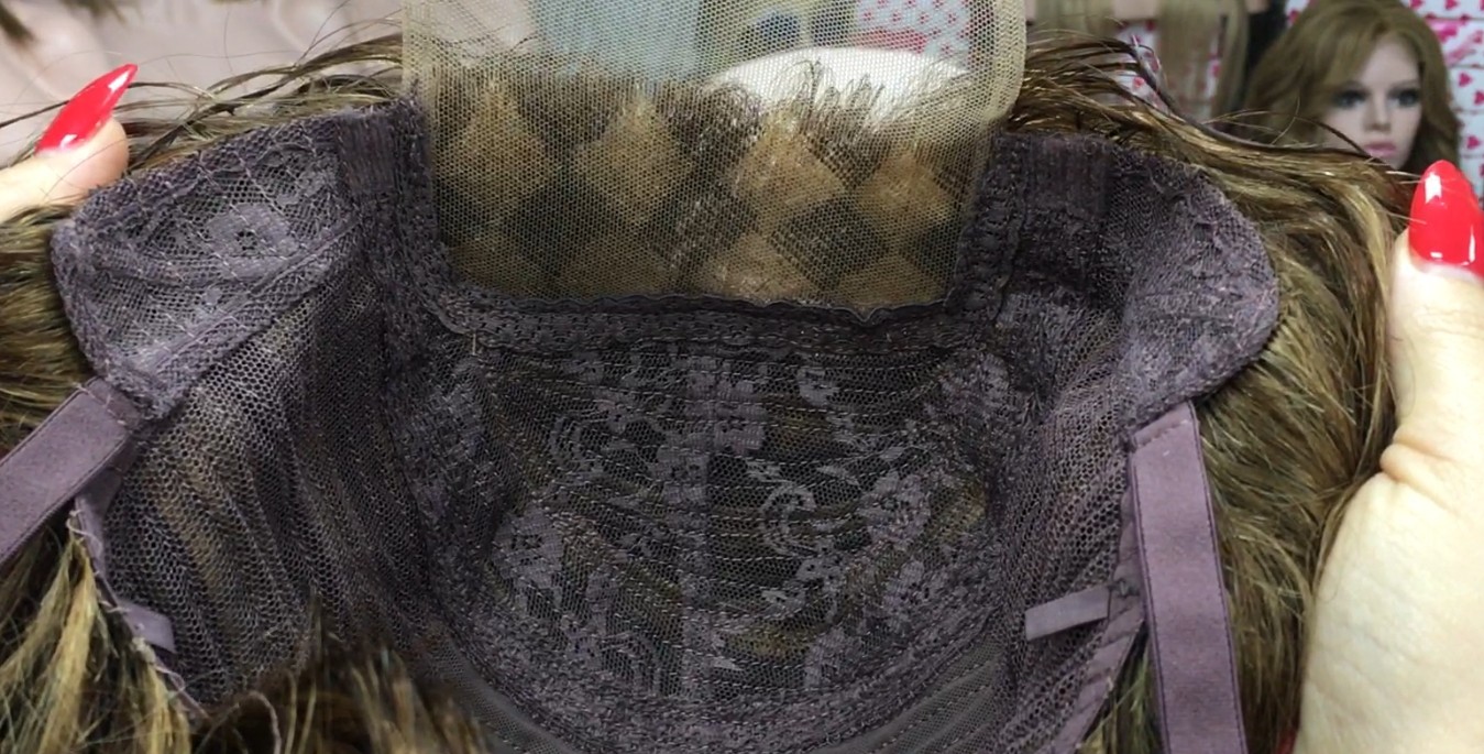 Peluca rizada natural KRISTEL color 4H27 Frontal de Tul