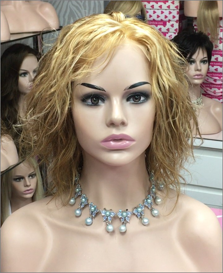 Peluca rizada natural KRISTEL color 8F18 Frontal de Tul