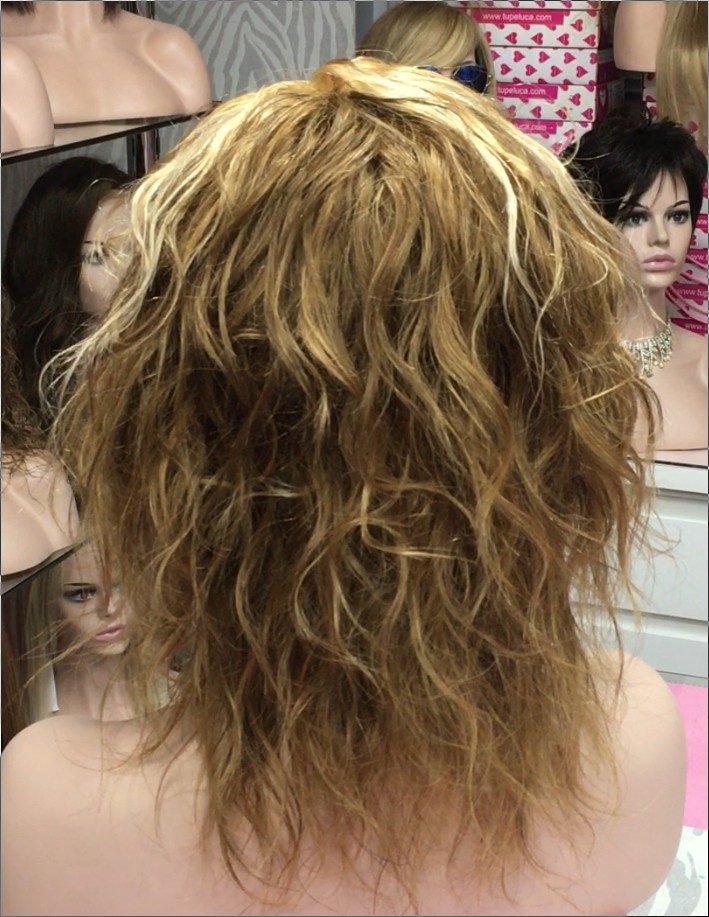 Peluca rizada natural KRISTEL color 8F18 Frontal de Tul