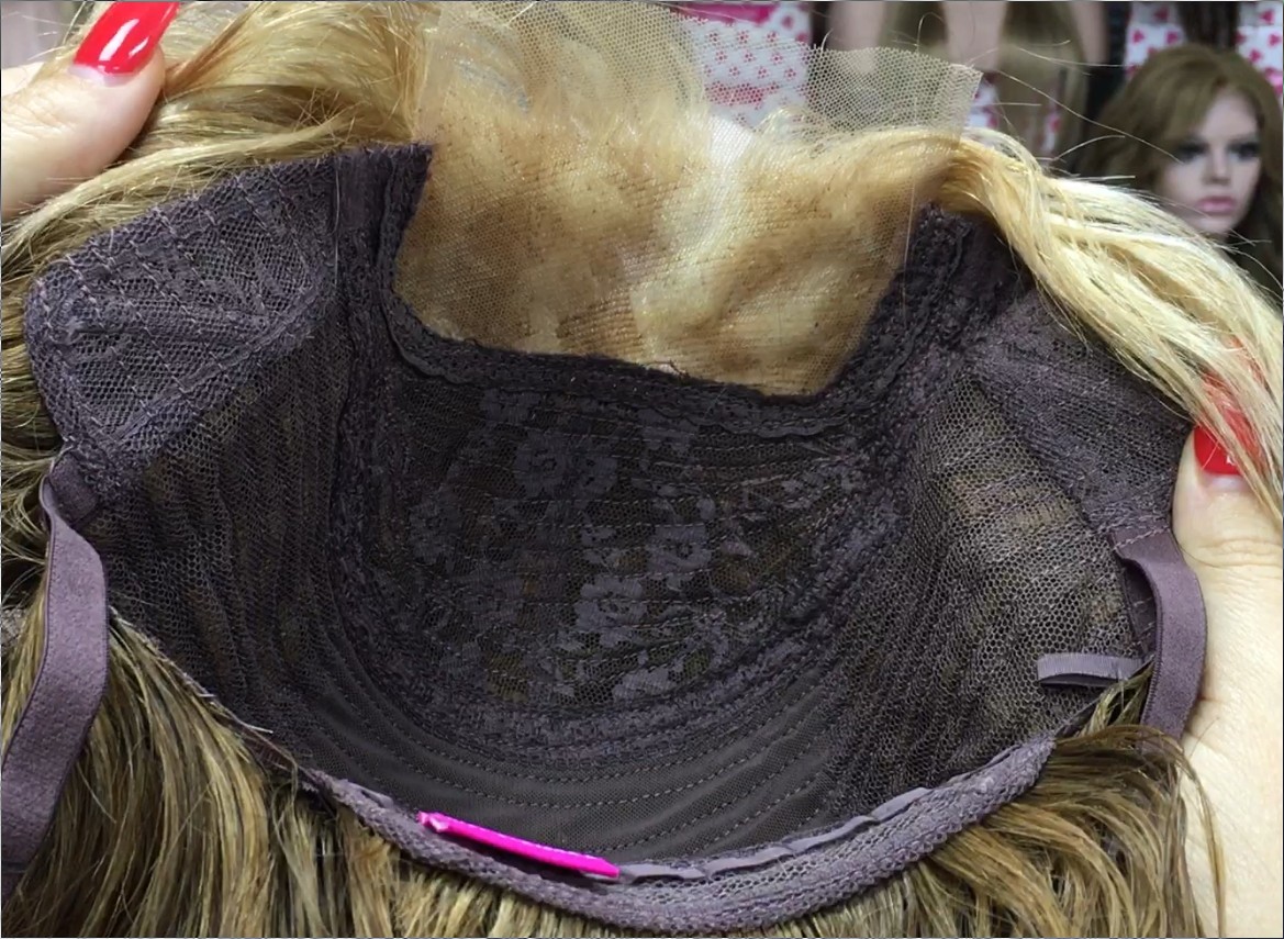 Peluca rizada natural KRISTEL color 8F18 Frontal de Tul