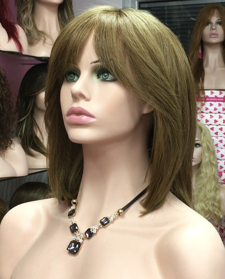 Peluca natural MARTINA color 8.0 RAYA de Tul transparente efecto piel