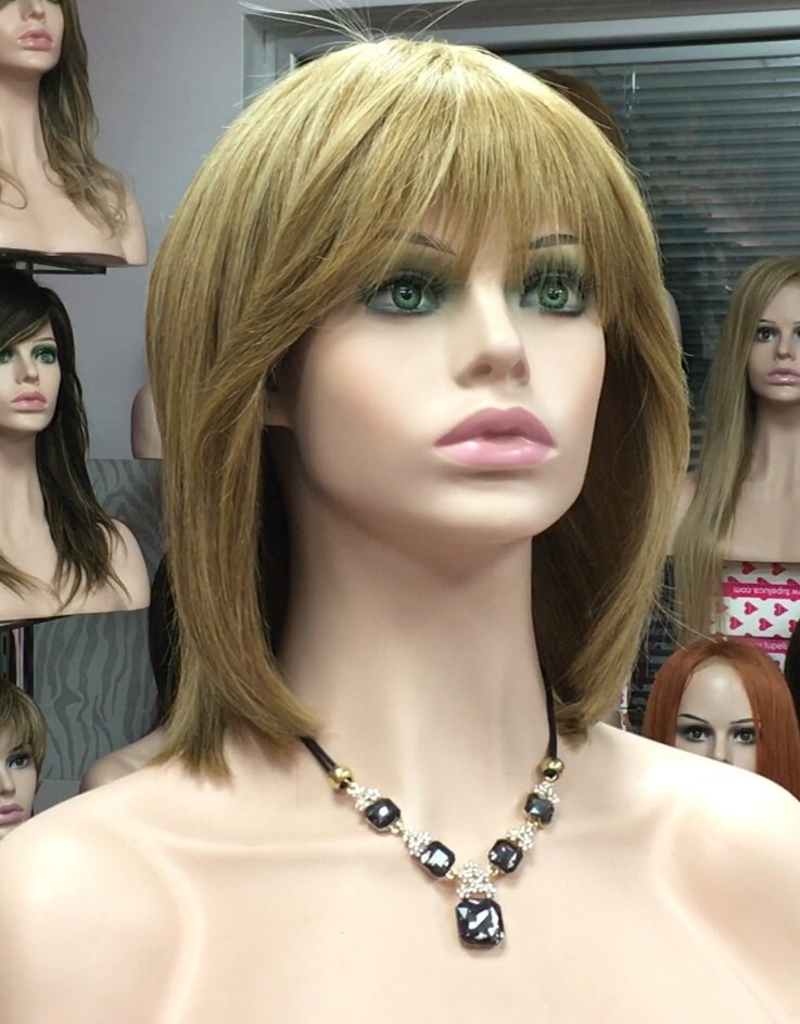 Peluca natural MARTINA color 8H613/27 Raya de tul transparente efecto piel