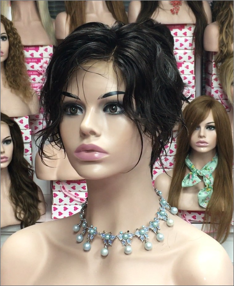 Peluca natural MEISY color 2 Top de Tul ENTERO