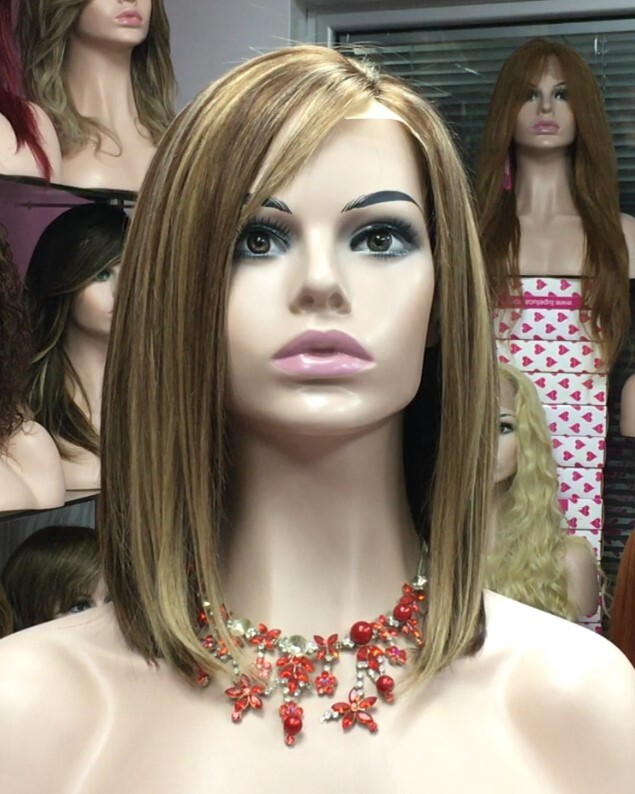 Peluca natural modelo Melany 5H16 mechas con tinte RAYA de Tul