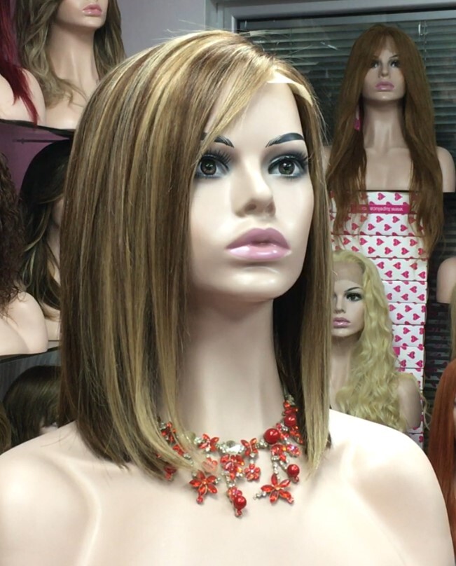 Peluca natural modelo Melany 5H16 mechas con tinte RAYA de Tul