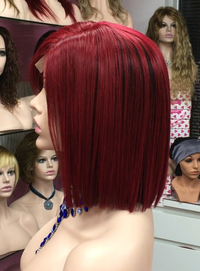 Peluca natural MINAUTI color 1TT39 RAYA de tul transparente