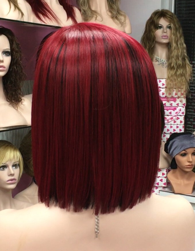 Peluca natural MINAUTI color 1TT39 RAYA de tul transparente