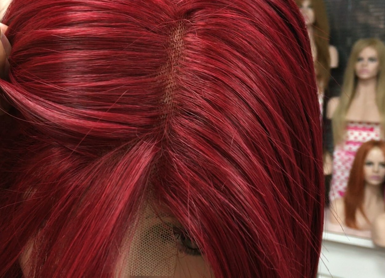Peluca natural MINAUTI color 1TT39 RAYA de tul transparente