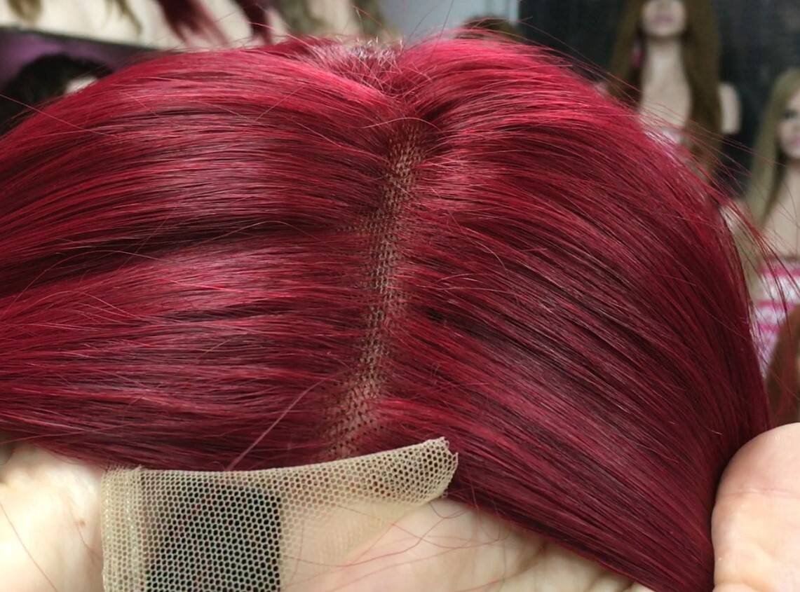 Peluca natural MINAUTI color 1TT39 RAYA de tul transparente