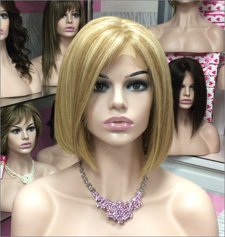 Peluca cabello natural Minauti color 27h613 TOP de TULL transparente