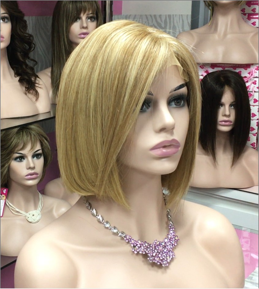Peluca cabello natural Minauti color 27h613 TOP de TULL transparente