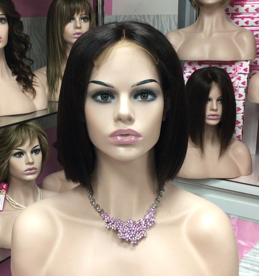 Peluca cabello natural Minauti color 2 TOP de TULL transparente
