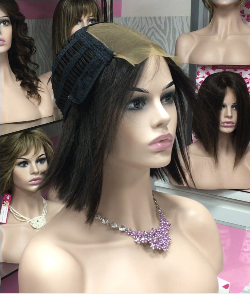 Peluca cabello natural Minauti color 2 TOP de TULL transparente