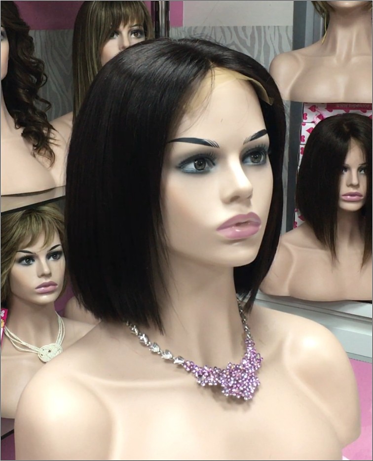 Peluca cabello natural Minauti color 2 TOP de TULL transparente