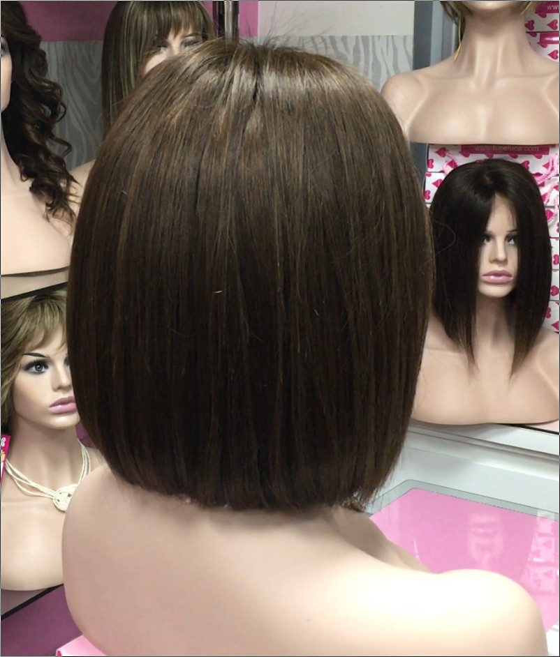 Peluca cabello natural Minauti color 6 TOP de TULL transparente