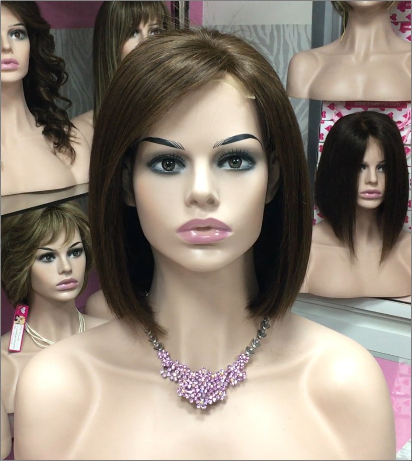 Peluca cabello natural Minauti color 6 TOP de TULL transparente